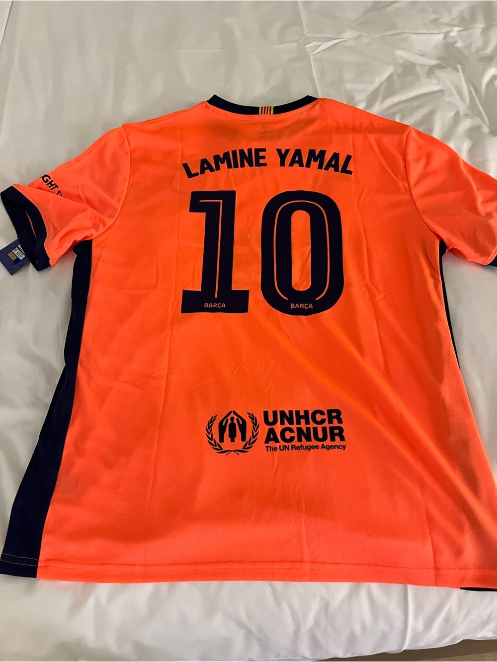 Lamine Yamal orange Barcelona 2025/26 third replica jersey Size XL